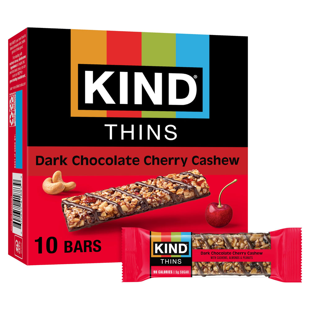 KIND THINS Dark Chocolate Cherry Cashew Bar, gluten-free on-the-go snack