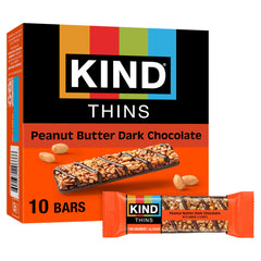 KIND Thins packaging highlights gluten-free, on-the-go snacking.