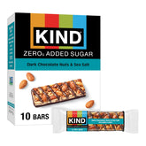 KIND Zero Added Sugar Bars box packaging shows keto-friendly snack