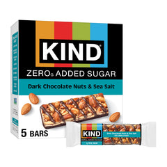 KIND Zero Added Sugar bars pack shot, ready for on-the-go snacking.