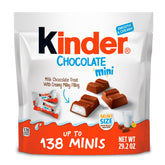 Kinder Chocolate Minis bulk pack with up to 138 individually wrapped bars for sharing
