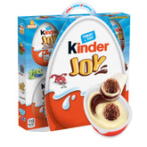 Kinder Joy eggs six-pack packaging showing dual treat and toy surprise for gifting.