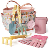 Kinderific gardening set tote bag for kids keeps tools organized outdoors.