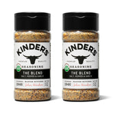 Kinder's Organic The Blend salt-pepper-garlic bottle for versatile seasoning.