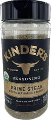 Kinder's Prime Steak bottle with black garlic and truffle aroma enhances beef flavor