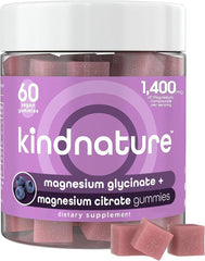 Kindnature magnesium gummies bottle front suggesting a nightly calm routine