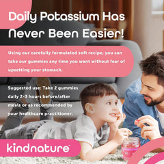 KINDNATURE Potassium Gummies serving size shown with two gummies