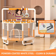 Kinetra trampoline safety net provides 360-degree protection for worry-free play.