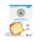 King Arthur gluten-free bread and pizza mix package on kitchen counter for gluten-free baking