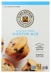 King Arthur gluten-free muffin mix with vanilla and nutmeg for fluffy muffins