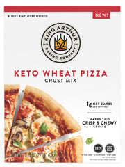 King Arthur Keto Pizza Crust Mix package ready for low-carb pizza nights.