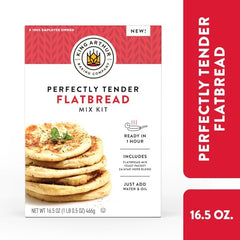 King Arthur yeast packet helps bring tender flatbreads to the table.