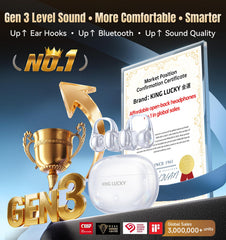 King Lucky Gen 3 extended slim ear hooks ensure secure, pressure-free fit