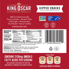 King Oscar Kipper Snacks lightly smoked herring on the go, perfect pantry protein.