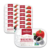 King Oscar mackerel in olive oil can offers Mediterranean flavor for quick meals.