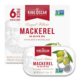 King Oscar mackerel in olive oil, skinless and boneless, ready for quick meals