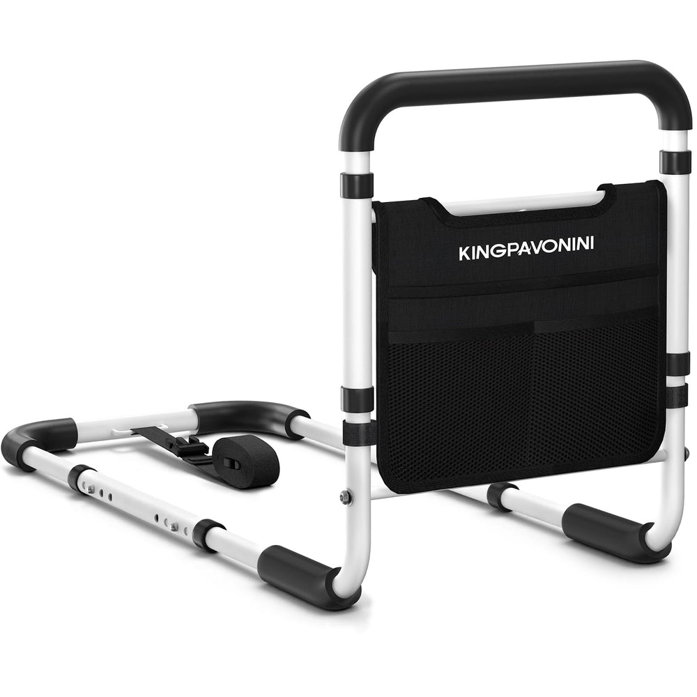 KingPavonini bed rail with adjustable height for personalized transfers.