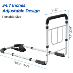 KingPavonini bed rail extended length provides wider stability.