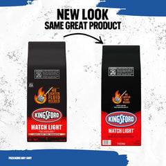 Kingsford Match Light briquettes igniting with Sure Fire Grooves.