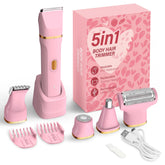 KINGTEE 5-in-1 bikini trimmer pink front view enables precise grooming for smooth skin
