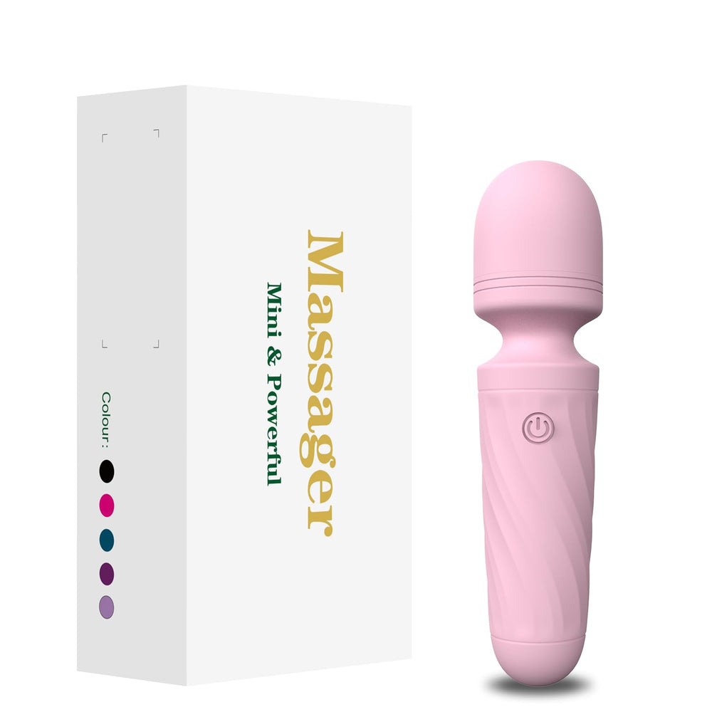KINGWAND mini massager on back for targeted relief and relaxation.