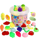 KINGYAO Mochi Squishy Watermelon: tactile fruit toy for sensory play and stress relief.