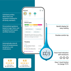 Kinsa QuickCare thermometer used underarm for younger children