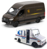 KiNSMART UPS Sprinter 5-inch die-cast van with authentic logos for display and pretend play.