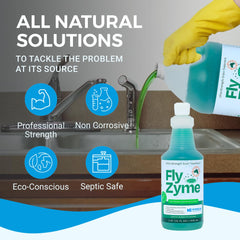 KINZUA ENVIRONMENTAL Fly-Zyme used in a kitchen to curb odors.