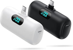 Kioson two-pack 5000mAh portable charger, compatible with iPhone, Samsung, and Android devices.