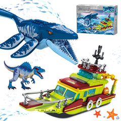 Kiothdre Ocean Explorer boat with mosasaurus for imaginative sea adventures.