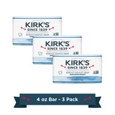 Kirk's Original Coco Castile Soap pack of 3; cruelty-free and biodegradable.