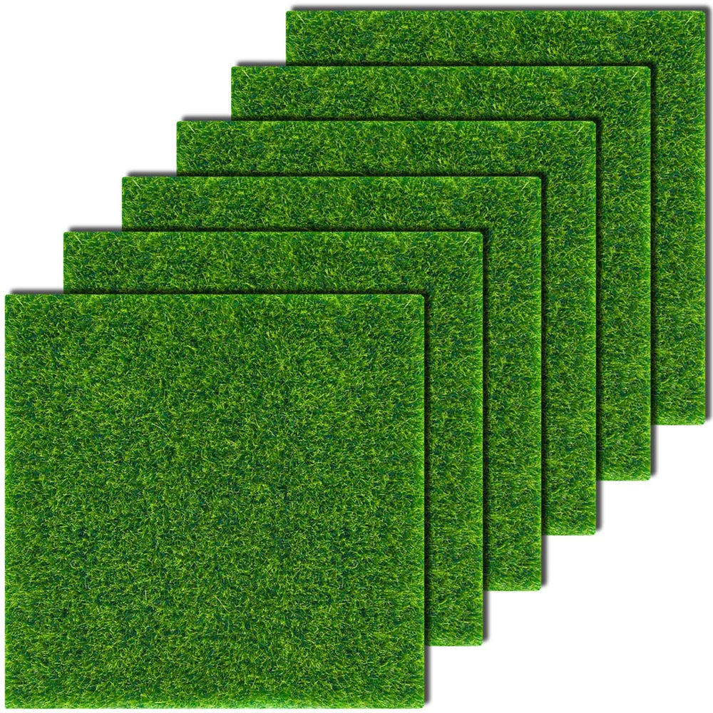 KISEER fairy garden grass front view shows compact 6x6 inch patches for dollhouse scenes