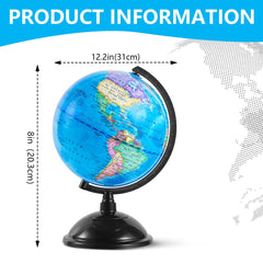 KISEER globe with detailed map and colors for engaging learning.
