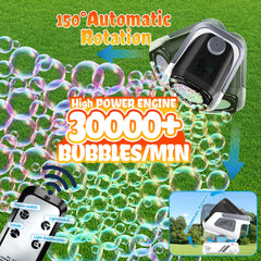 Kiskey Bubble Machine with seven RGB lights for festive ambiance.