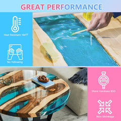 KISREL epoxy resin 2gal glossy finish enhances desktop surfaces and crafts.