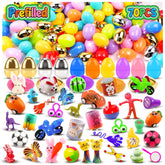 Kiss Monkey 70-pcs prefilled Easter eggs with toys inside spark excitement during egg hunts.