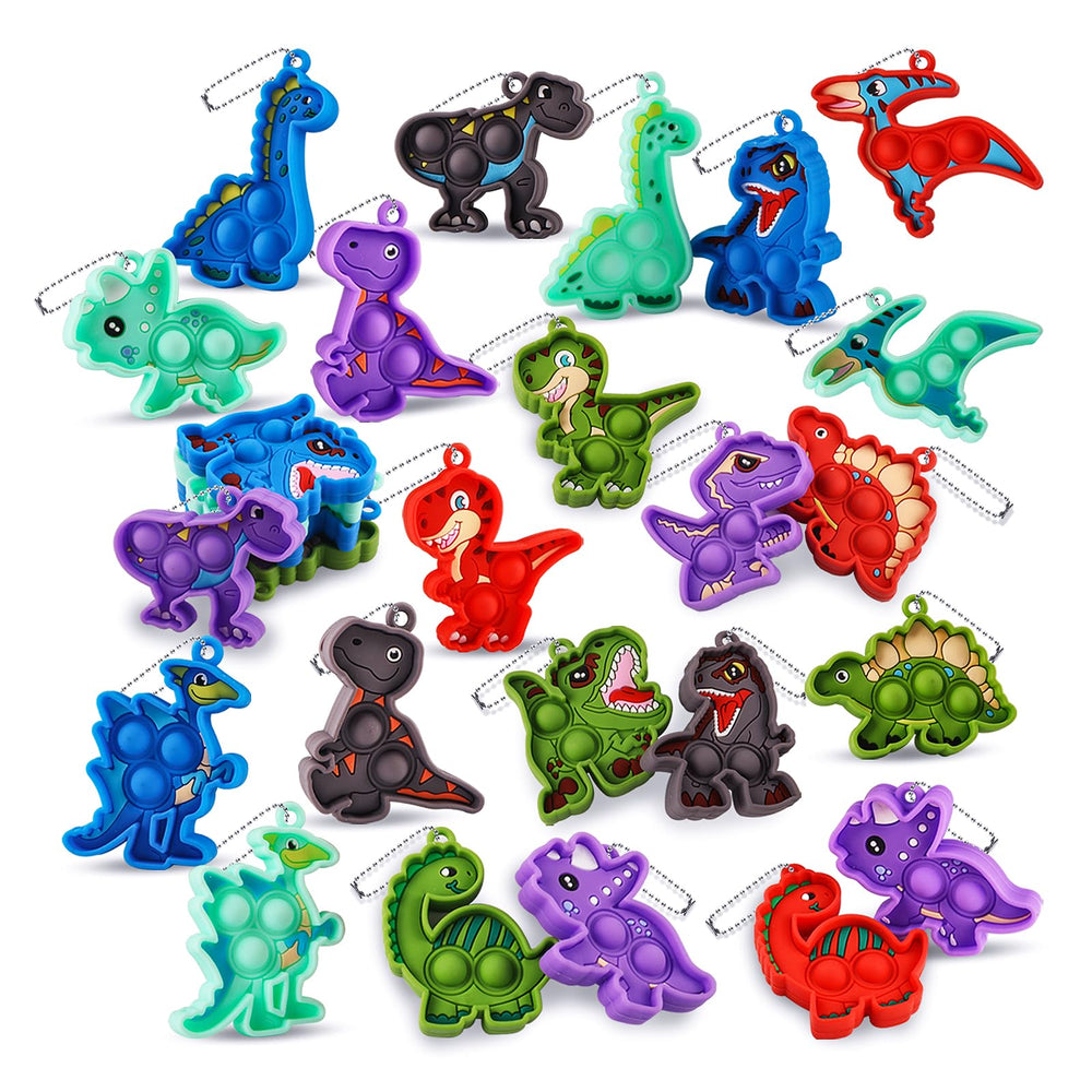 Kiss Monkey dinosaur mini pop keychain collection in vibrant colors for portable fun.