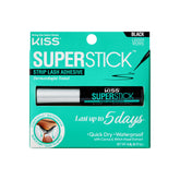 KISS SuperStick 5-Day adhesive bottle demonstrates extended lash wear.