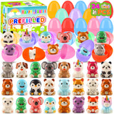 KissFuture 24-pack Easter eggs with animal squishies for fun hunts