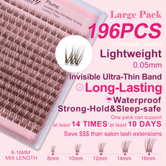 Kisslily Plume lashes in 8-16mm length with C curl.