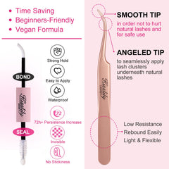 Kisslily Plume lash kit includes bond and seal for easy adhesion.
