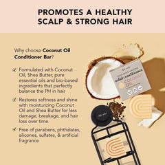 Kitsch coconut oil conditioner bar provides deep hydration for dry, curly hair.
