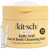 Kitsch Kojic Acid Cleansing Pads closeup showing textured cotton for gentle cleansing.