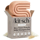 Kitsch rice water shampoo bar packaging highlights eco-friendly travel-ready design