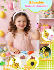 KittyCode animal figurines vibrant colors stay bright after play.