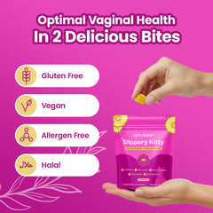 KITTYQUEEN Slippery Kitty bottle label two-billion-CFU probiotic content