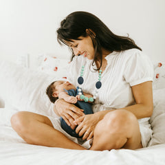 KJHL chew necklace in bright colors captures kids attention and supports focus