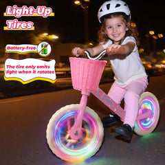 Kkdi balance bike EVA tires demonstrate puncture-proof, maintenance-free wheels for everyday use