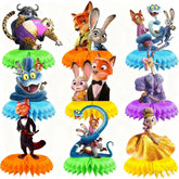 KKOND Zootopia2 honeycomb centerpiece assembly for vibrant birthday decor